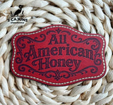 All American Honey UV Printed Hat Patch - 4 Colors Available - Hat Patch Supply