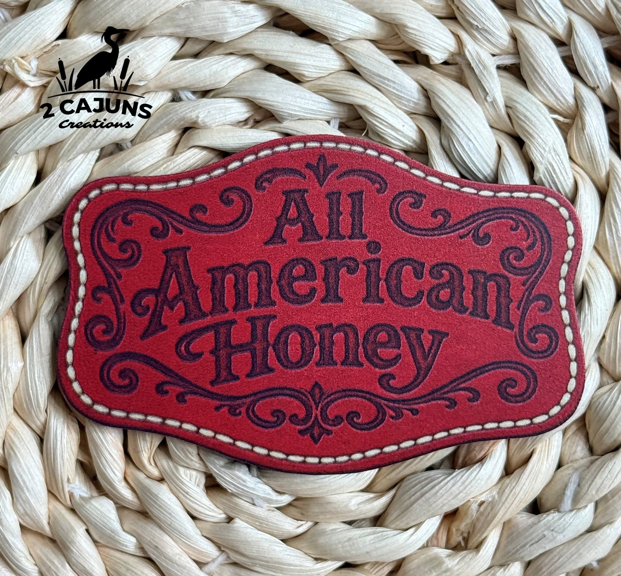 All American Honey UV Printed Hat Patch - 4 Colors Available - Hat Patch Supply