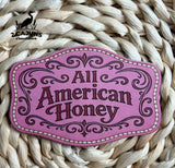 All American Honey UV Printed Hat Patch - 4 Colors Available - Hat Patch Supply