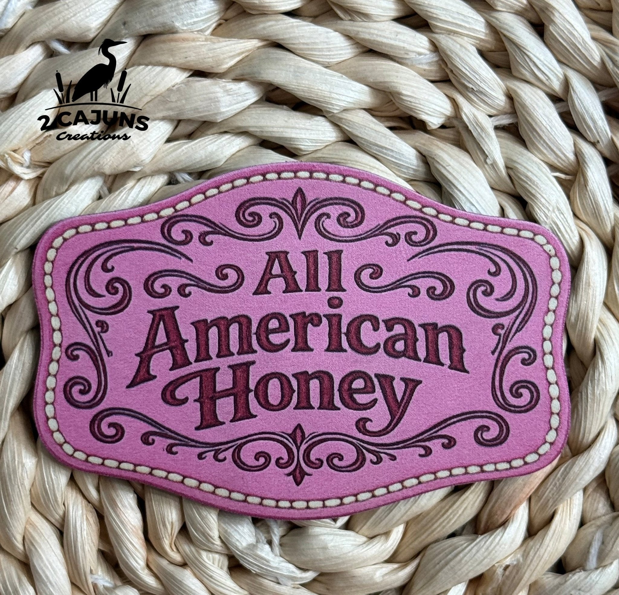 All American Honey UV Printed Hat Patch - 4 Colors Available - Hat Patch Supply