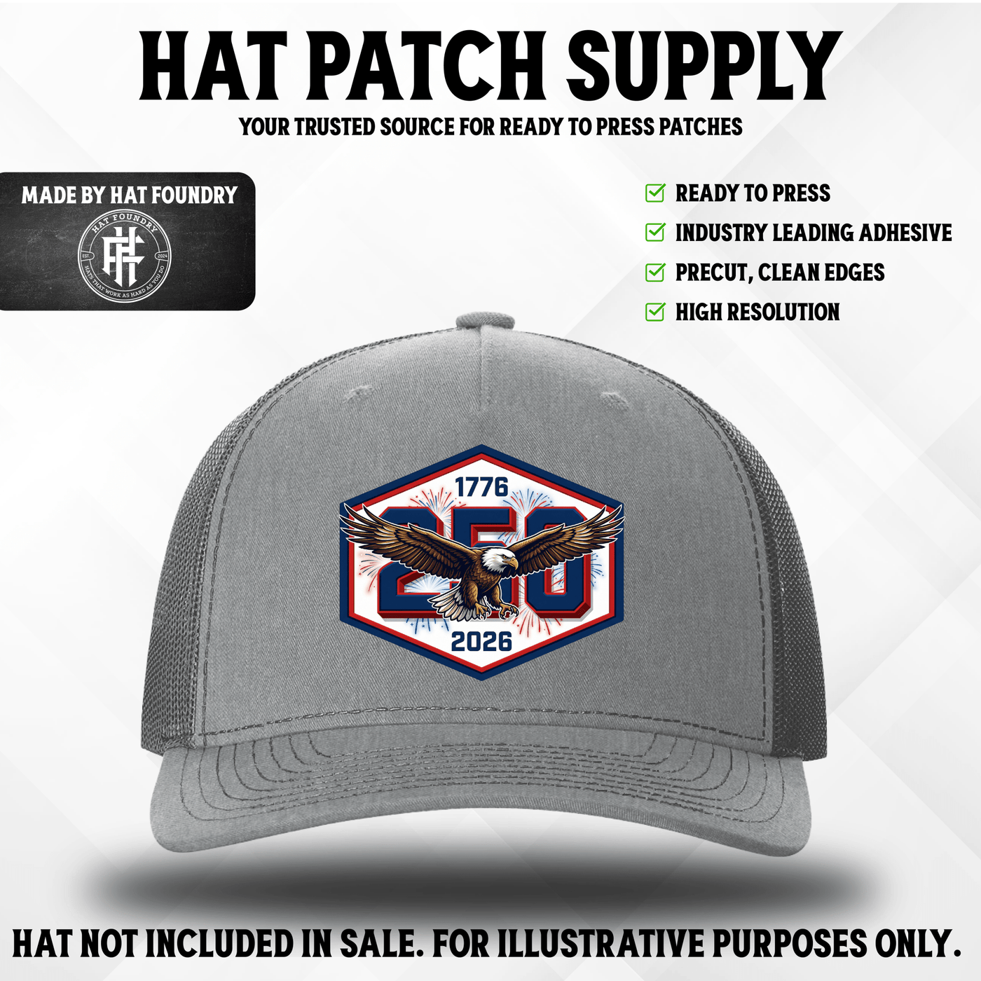 America 250 Eagle Patch - Hat Patch Supply