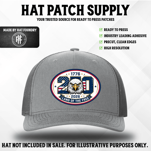 America 250 Land Of The Free - Hat Patch Supply