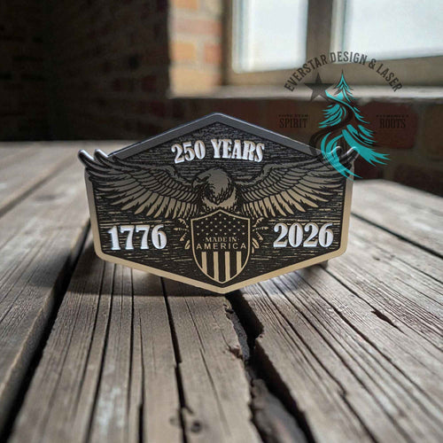 America 250th Eagle Stainless Acrylic Patch - Hat Patch Supply