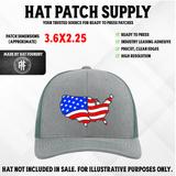UV printed hat patch with a full color American flag design