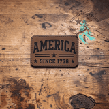 Alternate view of the America Since 1776 leather hat patch