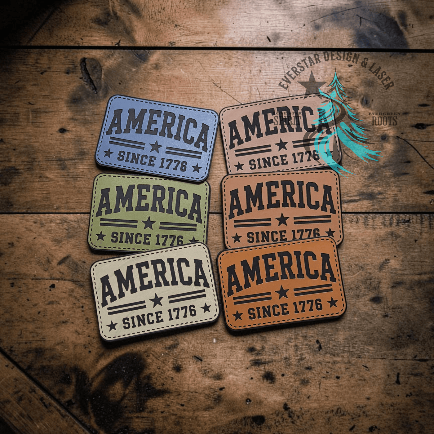 America Since 1776 Leather Patch - Hat Patch Supply