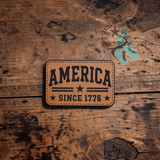 America Since 1776 leather hat patch product view