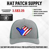 American flag shaka hand sign UV printed hat patch