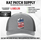 UV printed humor hat patch reading Bad Day To Be A Cold Beer