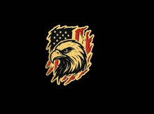 Bald Eagle on American Flag Acrylic Hat Patch - 2 Colors Available - Hat Patch Supply