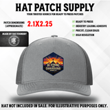 Scripture hat patch reading Be Strong and Courageous
