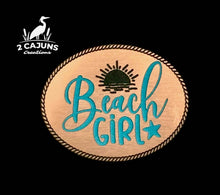Beach Girl Acrylic Hat Patch - Copper or Stainless - Hat Patch Supply
