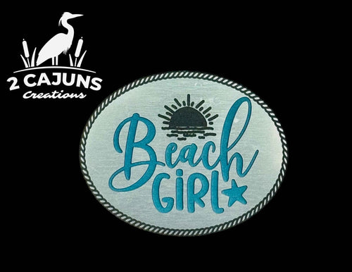 Beach Girl Acrylic Hat Patch - Copper or Stainless - Hat Patch Supply