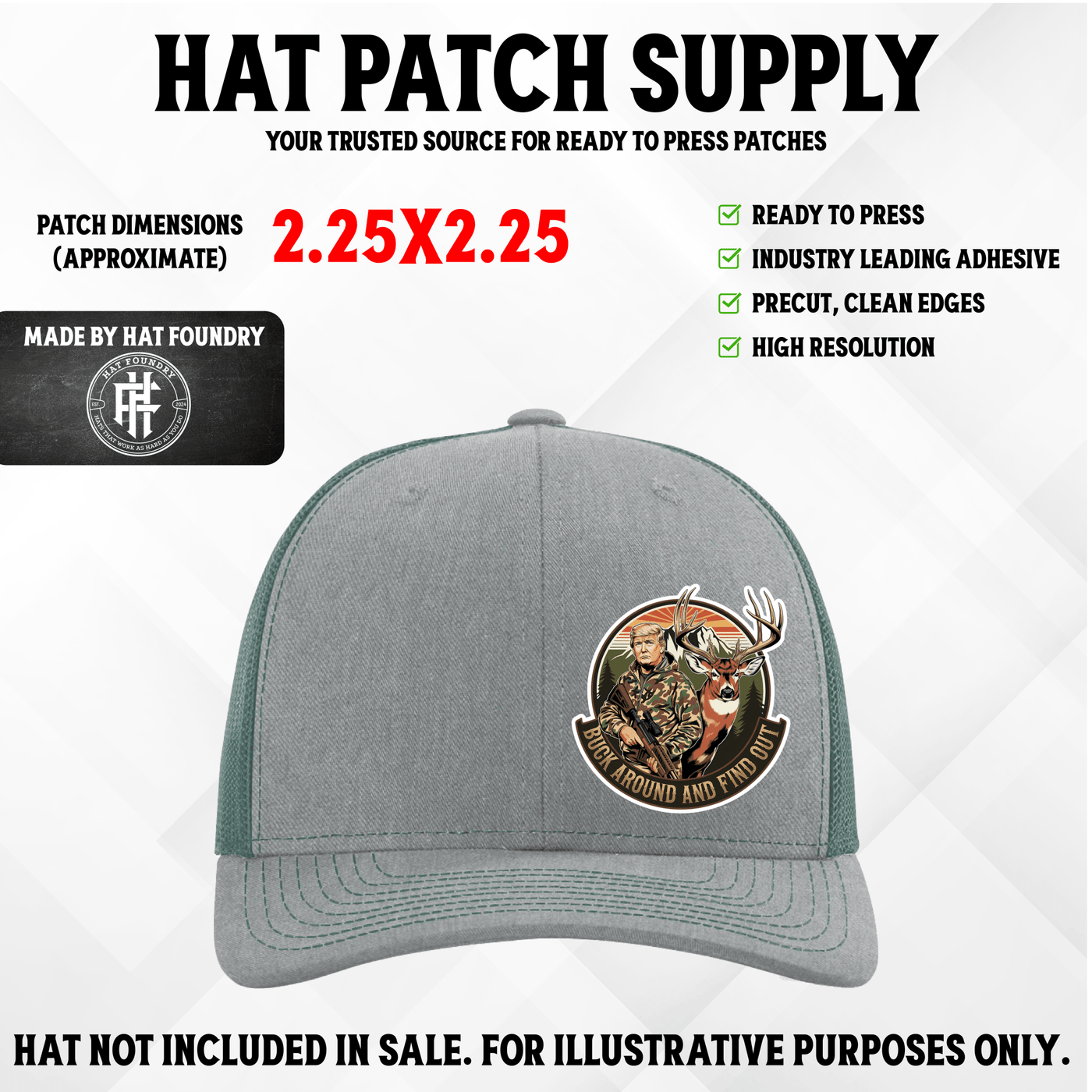 Buck Around and Find Out Trump Hunting Patch - Hat Patch Supply