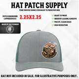 Hunting humor hat patch reading Buck Around and Find Out with a whitetail buck design