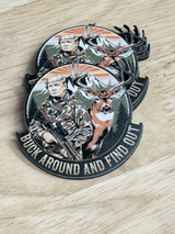 Alternate view of the Buck Around and Find Out hunting hat patch