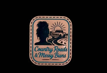 Country Roads and Messy Buns Acrylic Laser Engraved Hat Patch - Hat Patch Supply
