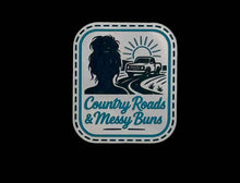 Country Roads and Messy Buns Acrylic Laser Engraved Hat Patch - Hat Patch Supply