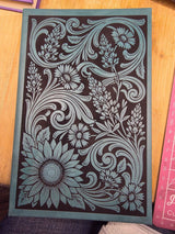Custom leatherette journal with a laser engraved cover design