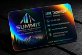 Alternate view of the custom UV printed holographic business cards