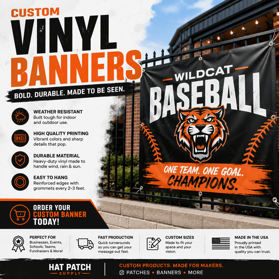 Custom Vinyl Banners - Hat Patch Supply