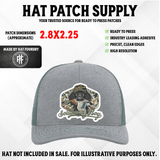 UV printed hat patch featuring a Southern duck hunting design