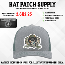 UV printed hat patch featuring a Southern duck hunting design