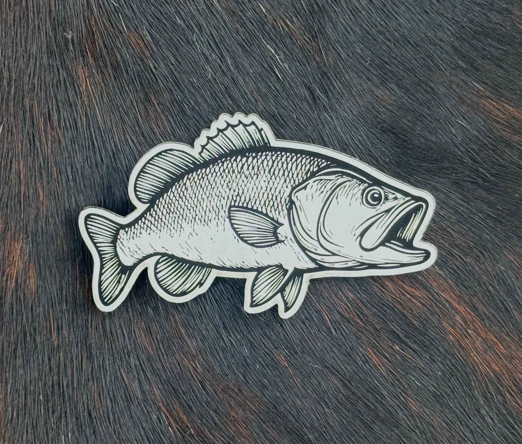 Engraved Bass Fish Patch