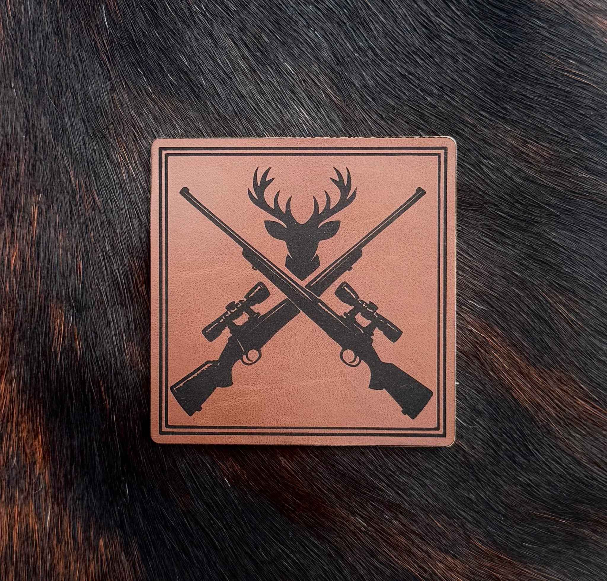 Engraved Deer Hunting Rifle Patch