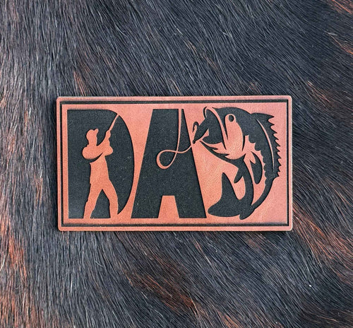 Engraved Fishing Dad Patch