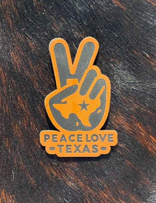 Engraved Peace Love Texas Patch - Hat Patch Supply