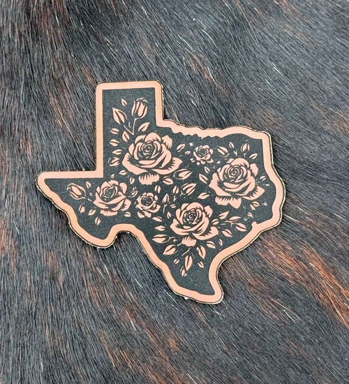 Engraved Texas Roses Patch - Hat Patch Supply
