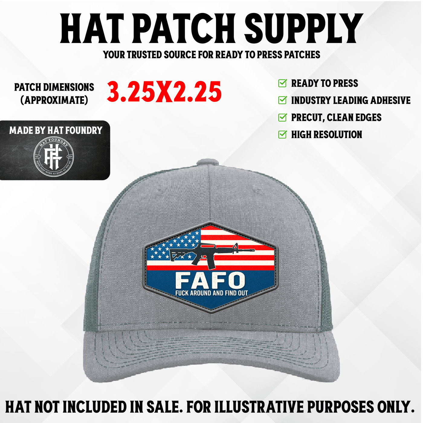 FAFO Fuck Around Find Out UV Printed Patch - Hat Patch Supply