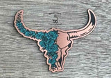 Floral Bull Skull Contour - 5 colors - Partner Collection - Hat Patch Supply