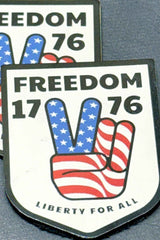 UV printed hat patch with a 1776 American peace sign design