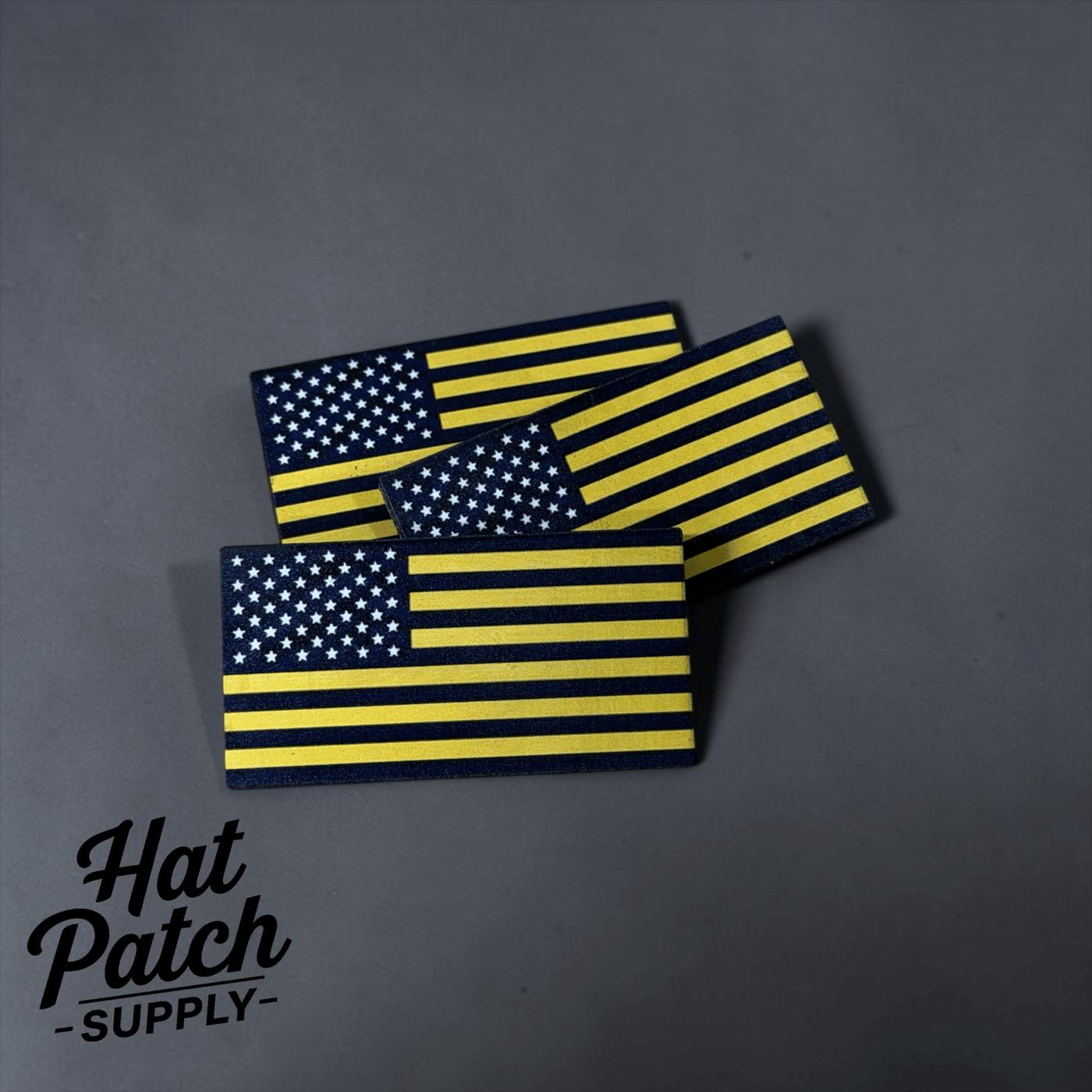 Gold & Navy Flag SideKicks - Hat Patch Supply