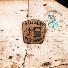 Half Saint Half Saloon Leather Patch - Hat Patch Supply
