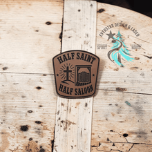 Half Saint Half Saloon Leather Patch - Hat Patch Supply