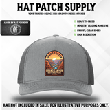National Parks series UV printed hat patches shown together