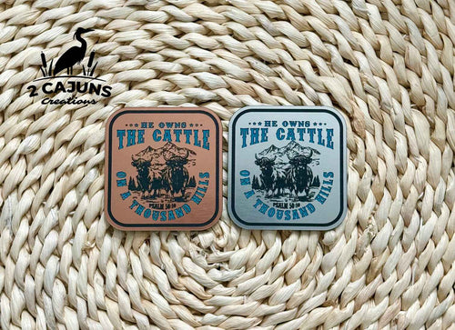 He Owns the Cattle on a Thousand Hills Psalm 50:10 Acrylic Hat Patch - Hat Patch Supply