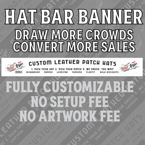 High Converting Hat Bar Tent Banner - Hat Patch Supply