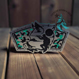 Stainless acrylic hat patch with a Hog Patrol wild boar hunting design