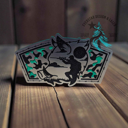 Hog Patrol Hunter Stainless Acrylic Patch - Hat Patch Supply