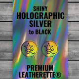Close-up of the holographic finish on the Hunter's Edge leather hat patch