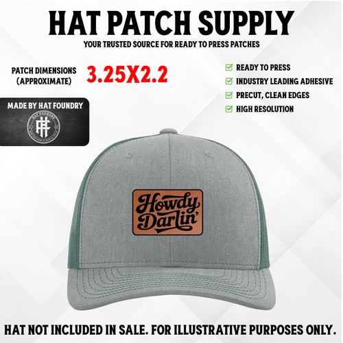 Howdy Darlin' Laser Engraved Patch - Hat Patch Supply