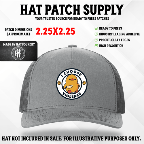 I Choose Violence UV Printed Hat Patch - Hat Patch Supply