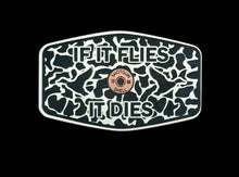 If It Flies Acrylic Hat Patch with Copper Acrylic Insert - 2 Pieces - 4 Colors Available - Hat Patch Supply