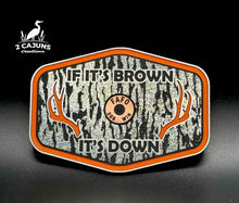 If It's Brown It's Down Acrylic Tree Bark Design Hat Patch with Copper Acrylic Insert FAFO Edition - 2 Pieces - 4 Colors Available - Hat Patch Supply