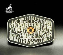If It's Brown It's Down Acrylic Tree Bark Design Hat Patch with Copper Acrylic Insert FAFO Edition - 2 Pieces - 4 Colors Available - Hat Patch Supply