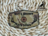 If It's Brown It's Down Leatherette Hat Patch with Copper Acrylic Insert - FAFO Edition - 3 Colors Available